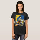 Japans Samurai Meisje Retro Sakura Cherry T-shirt (Voorkant volledig)