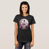 Japans Samurai Meisje Retro Sakura Cherry T-shirt (Voorkant volledig)