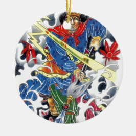 Japans Samurai met tattoo Spear Keramisch Ornament
