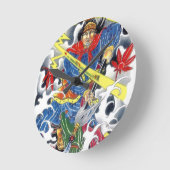 Japans Samurai met tattoo Spear Ronde Klok (Hoek)