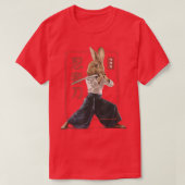 Japans Samurai Ninja Bunny Rabbit Kawaii Tattoo T-shirt (Design voorkant)