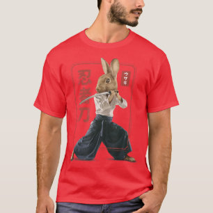 Japans Samurai Ninja Bunny Rabbit Kawaii Tattoo T-shirt