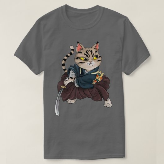 Japans Samurai Ninja Cat Kawaii Geweldige Neko (2) T-shirt (Design voorkant)