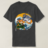 Japans Samurai Ninja Cat Kawaii Graphic T-Shirt (Design voorkant)
