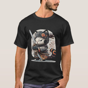 Japans Samurai Ninja Cat Kawaii Tattoo T-shirt