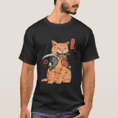 Japans Samurai Ninja Cat Kawaii Tattoo T-shirt (Voorkant)