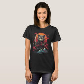 Japans Samurai Ninja Cat Retro Tattoo Grafisch # T-shirt (Voorkant volledig)