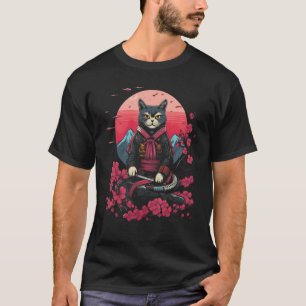 Japans Samurai Ninja Cat Retro Tattoo Grafisch # T-shirt