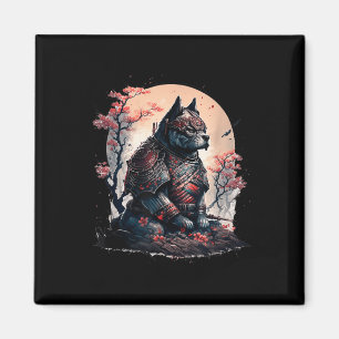Japans Samurai Ninja Dog Tattoo Graphic Voor Manne Magneet