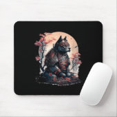 Japans Samurai Ninja Dog Tattoo Graphic Voor Manne Muismat (Met muis)
