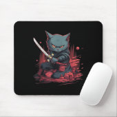 Japans Samurai Ninja Kat Tattoo Kawaii Muismat (Met muis)