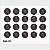 Japans Samurai Ninja Kat Tattoo Kawaii Ronde Sticker (Vel)