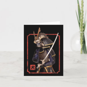 Japans Samurai Ninja Pug Hondenliefhebber Kawaii T Kaart