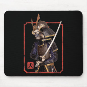 Japans Samurai Ninja Pug Hondenliefhebber Kawaii T Muismat