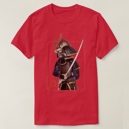 Japans Samurai Ninja Pug Hondenliefhebber Kawaii T T-shirt (Design voorkant)