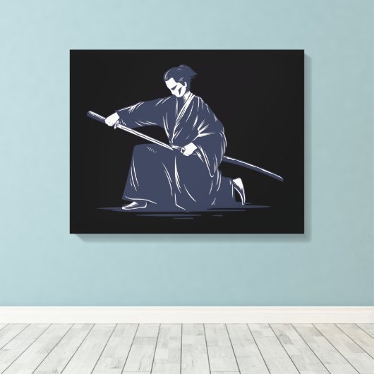 Japans Samurai Painting Canvas Afdruk (Insitu (Houten vloer))