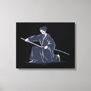 Japans Samurai Painting Canvas Afdruk