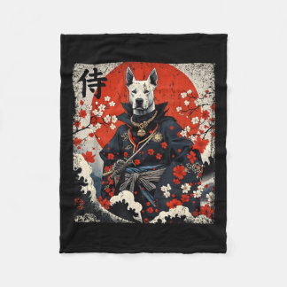 Japans Samurai Pitbull Tattoo Kawaii Ukiyo-e Nin Fleece Deken