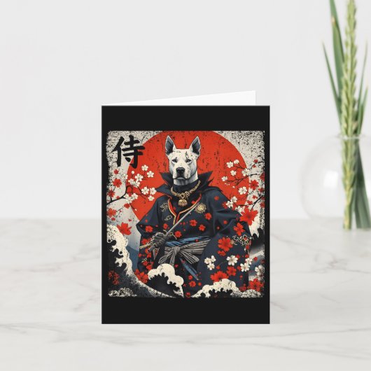 Japans Samurai Pitbull Tattoo Kawaii Ukiyo-e Nin Kaart (Voorkant)