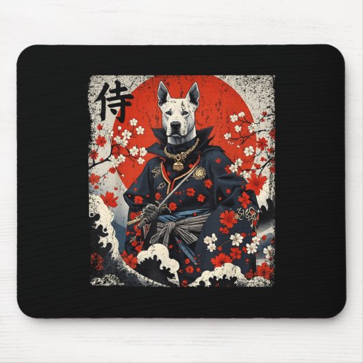Japans Samurai Pitbull Tattoo Kawaii Ukiyo-e Nin Muismat (Voorkant)
