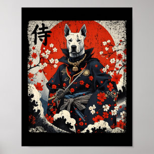 Japans Samurai Pitbull Tattoo Kawaii Ukiyo-e Nin Poster