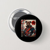 Japans Samurai Pitbull Tattoo Kawaii Ukiyo-e Nin Ronde Button 5,7 Cm (Voorkant /achterkant)