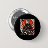 Japans Samurai Pitbull Tattoo Kawaii Ukiyo-e Nin Ronde Button 5,7 Cm (Voorkant /achterkant)