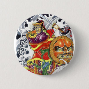 Japans Samurai Ronde Button 5,7 Cm