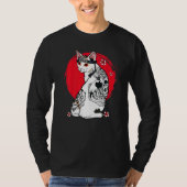 Japans Samurai Senpai Cat Tattoo leraar T-shirt (Voorkant)