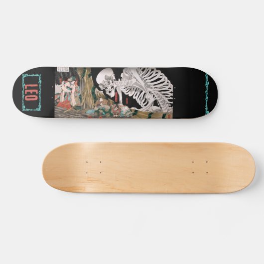 Japans Samurai Skeleton - Aangepast skateboard (Horizontaal)