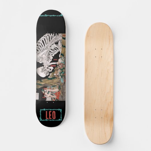 Japans Samurai Skeleton - Aangepast skateboard (Voorkant)