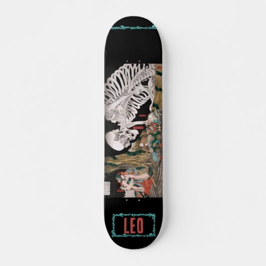 Japans Samurai Skeleton - Aangepast skateboard (Voorkant)