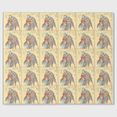 japans samurai sketch tattoo Hokusai art Cadeaupapier (Vlak)