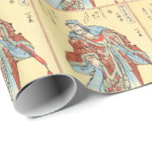 japans samurai sketch tattoo Hokusai art Cadeaupapier (Rol Hoek)