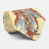  japans samurai sketch tattoo Hokusai art Stropdas (Opgerold)