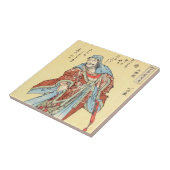  japans samurai sketch tattoo Hokusai art Tegeltje (Zijkant)