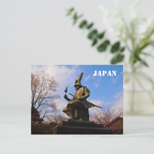 Japans Samurai Statue Briefkaart (Staand voorkant)