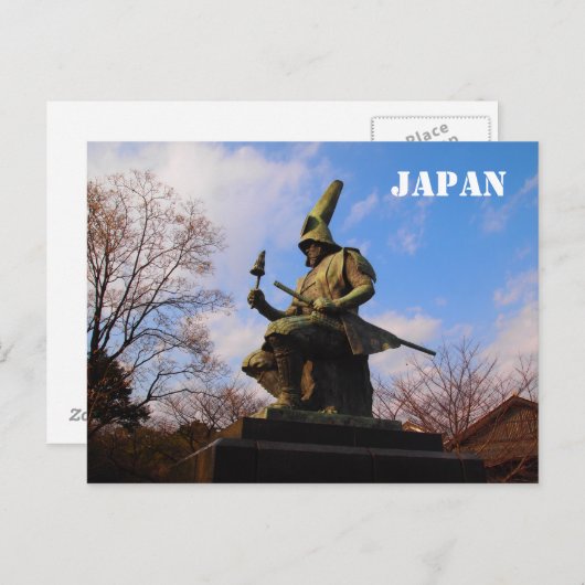 Japans Samurai Statue Briefkaart (Voorkant / Achterkant)