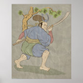 Japans samurai-strijder katana-zwaardgevecht poster (Voorkant)