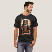 Japans Samurai Sword Cat Warrior Samurai Cat T-shirt (Voorkant volledig)