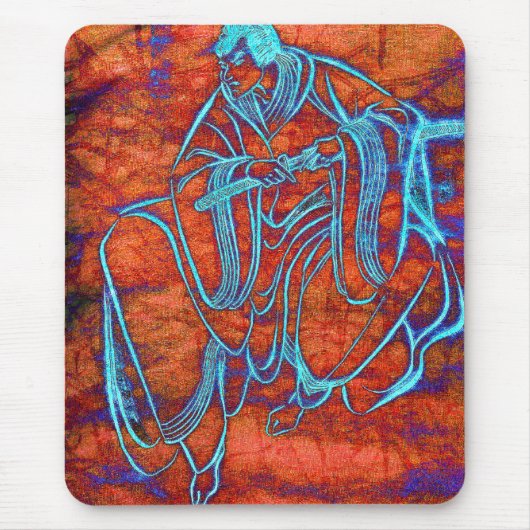 Japans Samurai Szwaarsman Fine Art Mousepad Muismat (Voorkant)