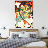 Japans Samurai vecht aap Canvas Afdruk (Insitu (Slaapkamer))