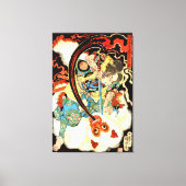 Japans Samurai vecht aap Canvas Afdruk (Voorkant)