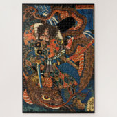 Japans Samurai vecht python Jigzaag Puzzle Legpuzzel (Verticaal)
