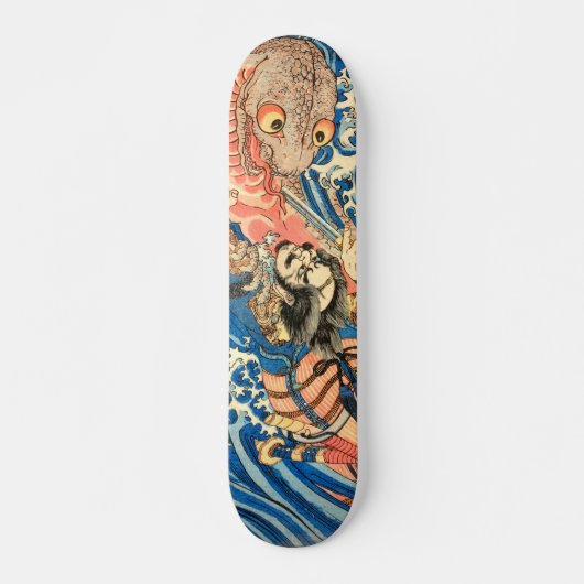 Japans Samurai vecht tegen salamander Persoonlijk Skateboard (Voorkant)