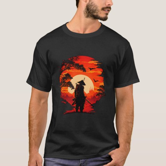Japans Samurai vechter Martial Arts Retr T-shirt (Voorkant)