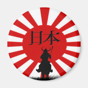 Japans Samurai & Vlag Patriotic Art Magnet