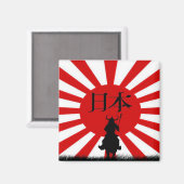 Japans Samurai & Vlag Patriotic Art Magnet (Voorkant / Achterkant)