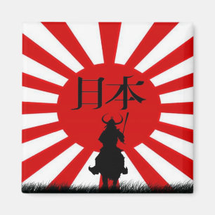 Japans Samurai & Vlag Patriotic Art Magnet