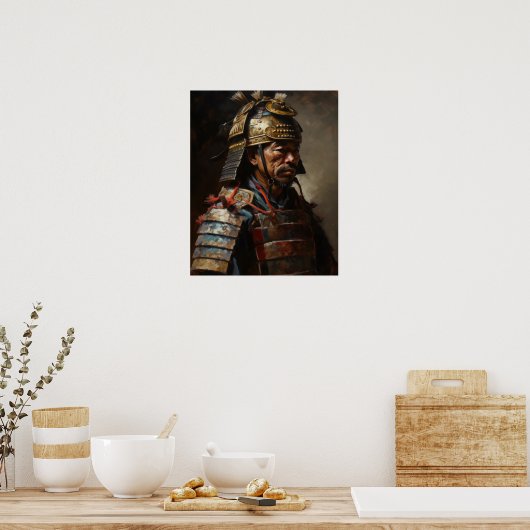 Japans Samurai Warrior Art Print Poster (Keuken)